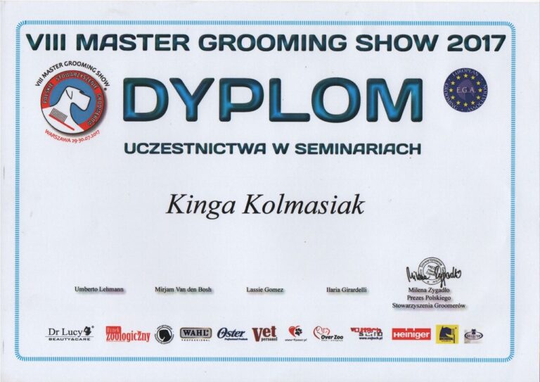 certyfikaty groomer Kinga Kolmasiak Pacos Kingdom Będzin (12)_Easy-Resize.com