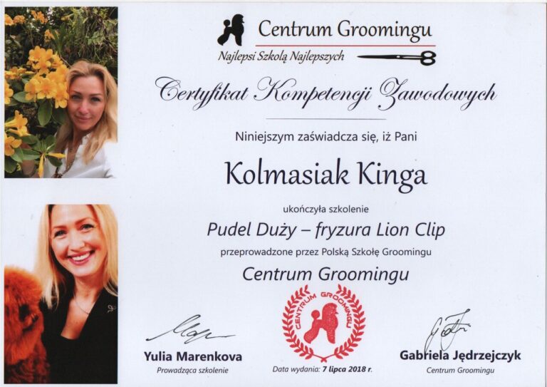 certyfikaty groomer Kinga Kolmasiak Pacos Kingdom Będzin (25)_Easy-Resize.com