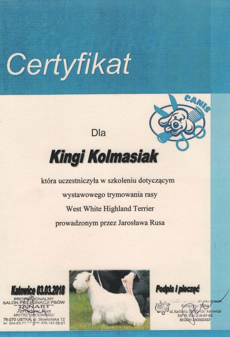 certyfikaty groomer Kinga Kolmasiak Pacos Kingdom Będzin (5)_Easy-Resize.com